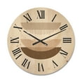 thumbnail image 1 of Designart 'Abstract Moon and Sun Geometric Print III' Modern Wood Wall Clock, 1 of 5