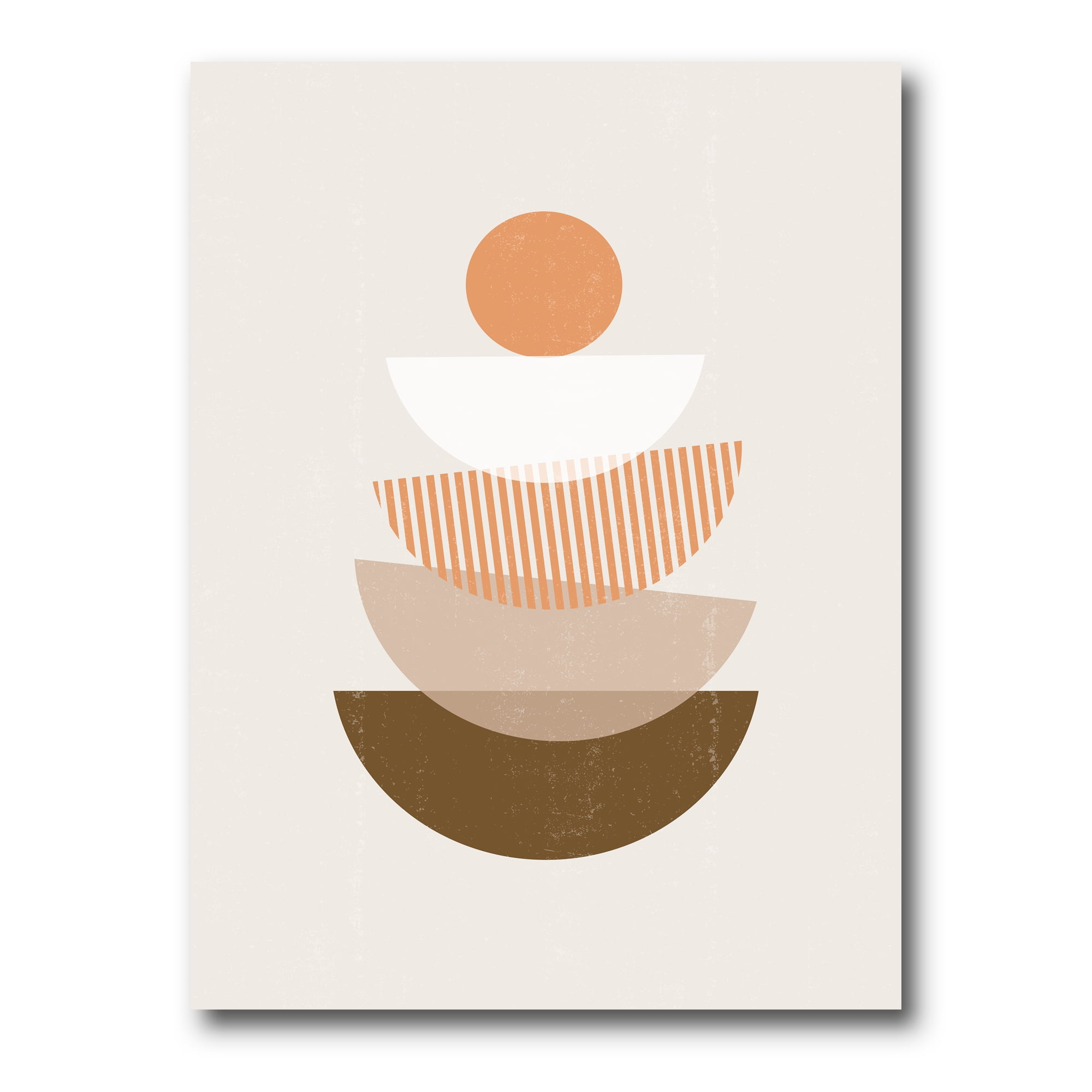 Designart ' Abstract Moon and Sun Geometrics In Terracotta I ' Modern Canvas Wall Art Print