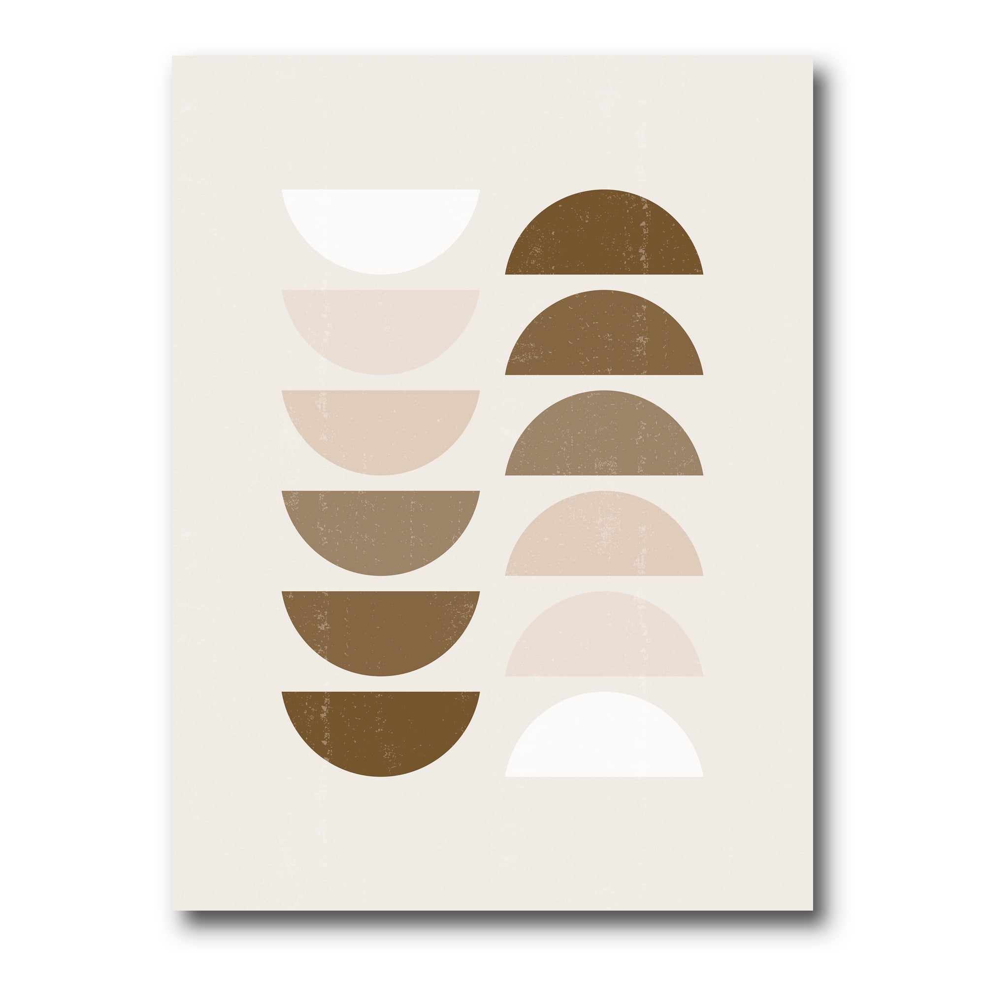 Designart ' Abstract Moon and Sun Geometrics In Terracotta II ' Modern Canvas Wall Art Print