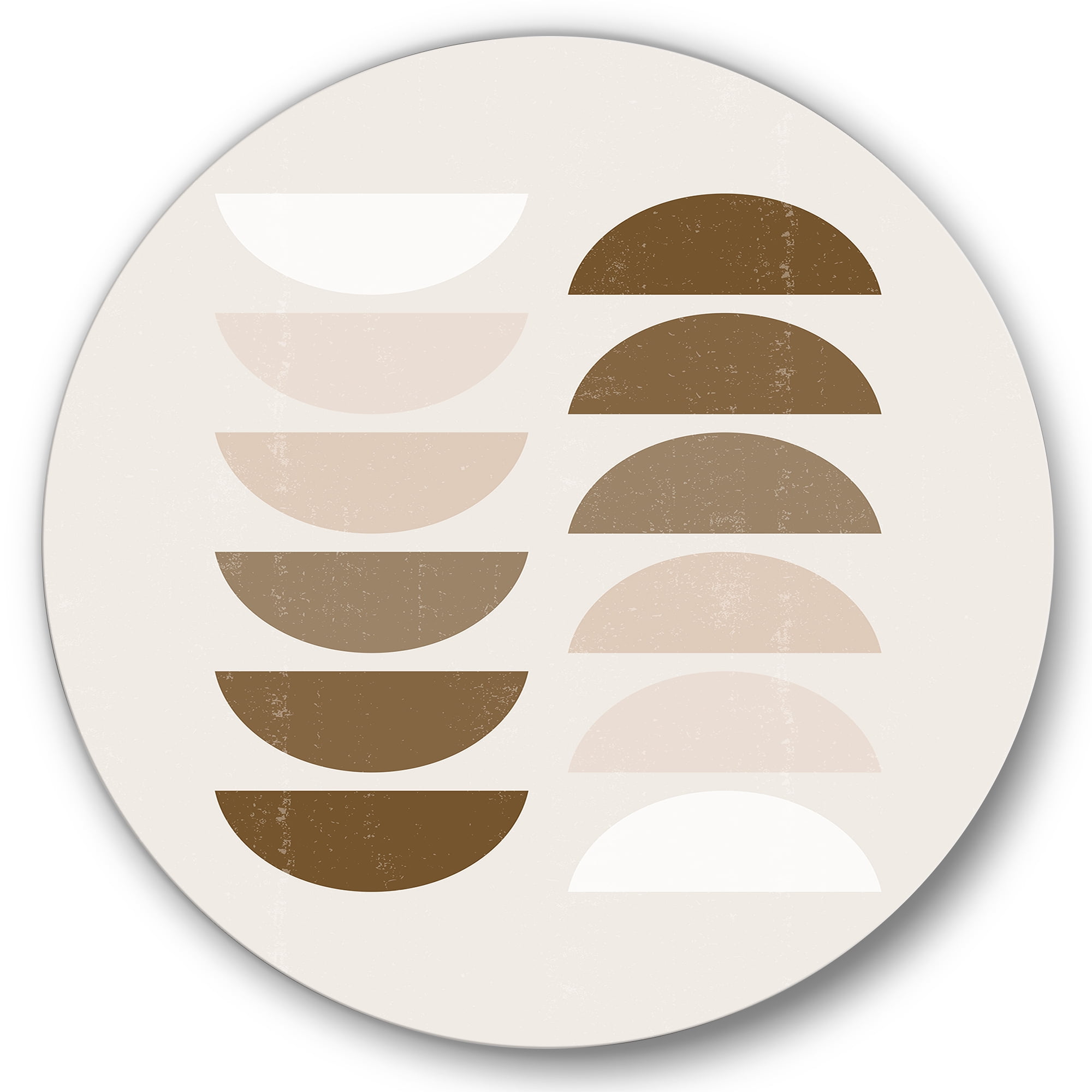 Designart 'Abstract Moon and Sun Geometrics In Terracotta II' Modern Circle Metal Wall Art 29x29 - Disc of 29