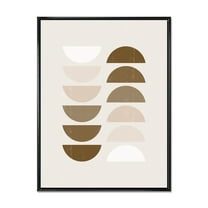 Designart 'Abstract Moon and Sun Geometrics In Terracotta II' Modern Framed Canvas Wall Art Print