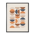 thumbnail image 1 of Designart 'Abstract Moon and Sun In Orange and Blue' Modern Framed Canvas Wall Art Print, 1 of 5