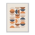 thumbnail image 1 of Designart 'Abstract Moon and Sun In Orange and Blue' Modern Framed Canvas Wall Art Print, 1 of 5