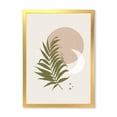 thumbnail image 1 of Designart 'Abstract Moon and Sun With Green Leaf II' Modern Framed Art Print, 1 of 4