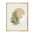 thumbnail image 1 of Designart 'Abstract Moon and Sun With Green Leaf II' Modern Framed Canvas Wall Art Print, 1 of 5