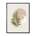 thumbnail image 1 of Designart 'Abstract Moon and Sun With Green Leaf II' Modern Framed Canvas Wall Art Print, 1 of 5