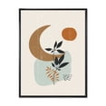 thumbnail image 1 of Designart 'Abstract Moon and Sun With Minimal Plants' Modern Framed Canvas Wall Art Print, 1 of 5