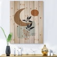 thumbnail image 1 of Designart 'Abstract Moon and Sun With Minimal Plants' Modern Print on Natural Pine Wood, 1 of 5