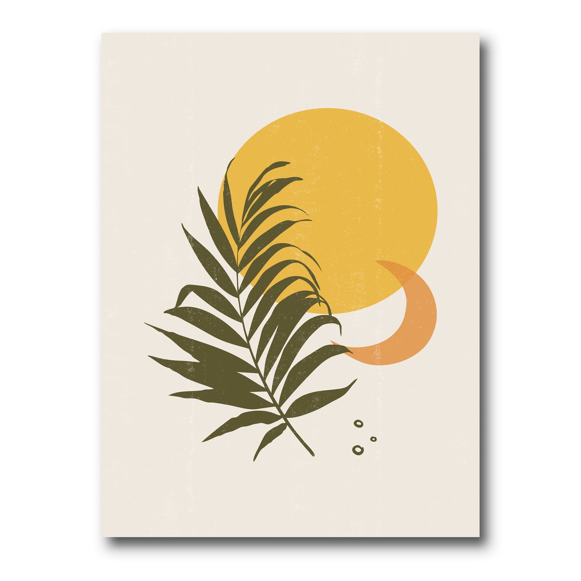 Yellow and Beige Abstract Canvas Art with Wood Frame