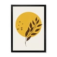 thumbnail image 1 of Designart 'Abstract Moon and Yellow Sun With Tropical Leaf II' Modern Framed Art Print, 1 of 4