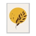 thumbnail image 1 of Designart 'Abstract Moon and Yellow Sun With Tropical Leaf II' Modern Framed Canvas Wall Art Print, 1 of 5