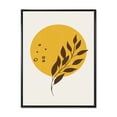 thumbnail image 1 of Designart 'Abstract Moon and Yellow Sun With Tropical Leaf II' Modern Framed Canvas Wall Art Print, 1 of 5