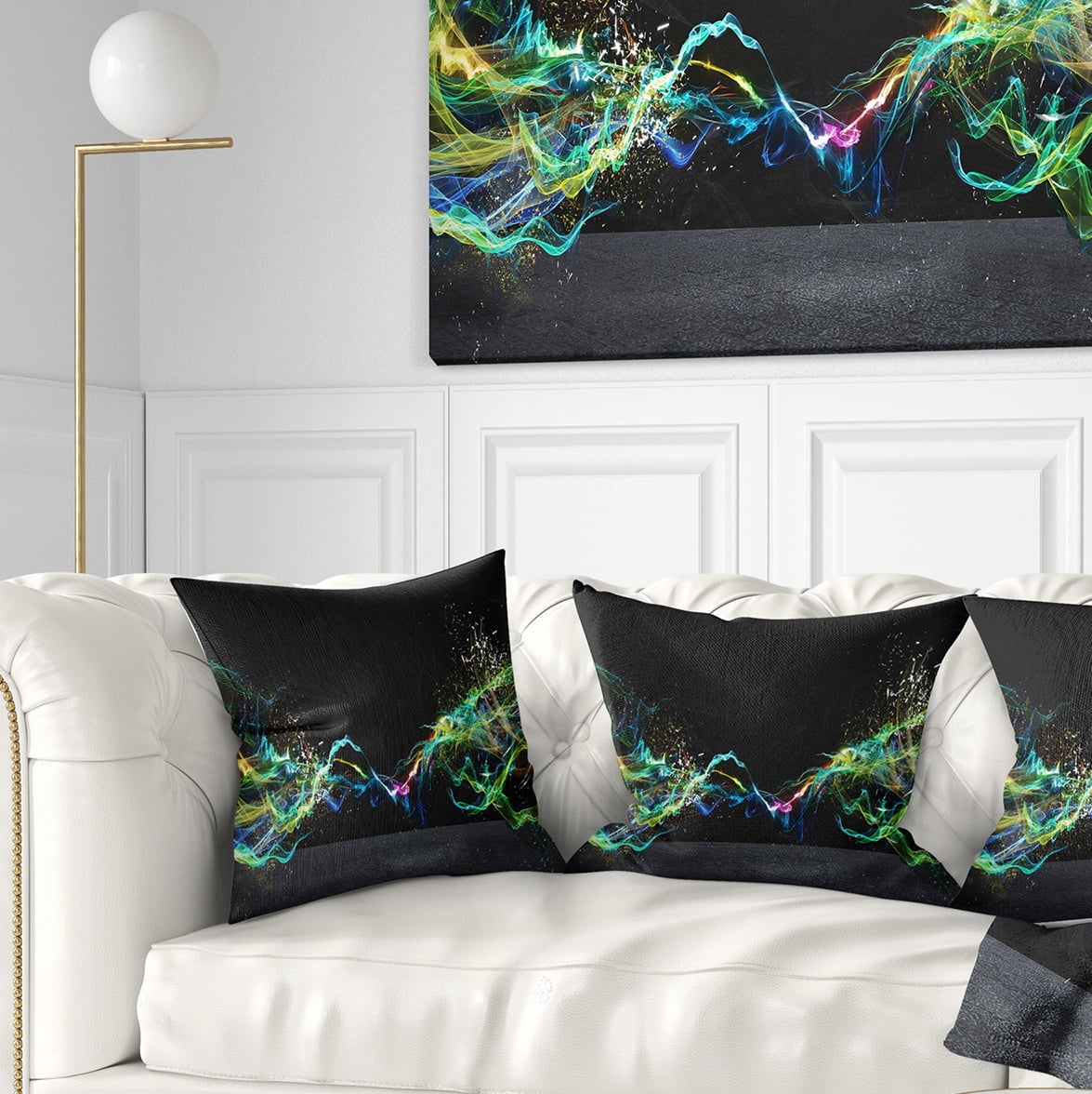 Designart Abstract Motion Banner - Contemporary Throw Pillow - 18x18