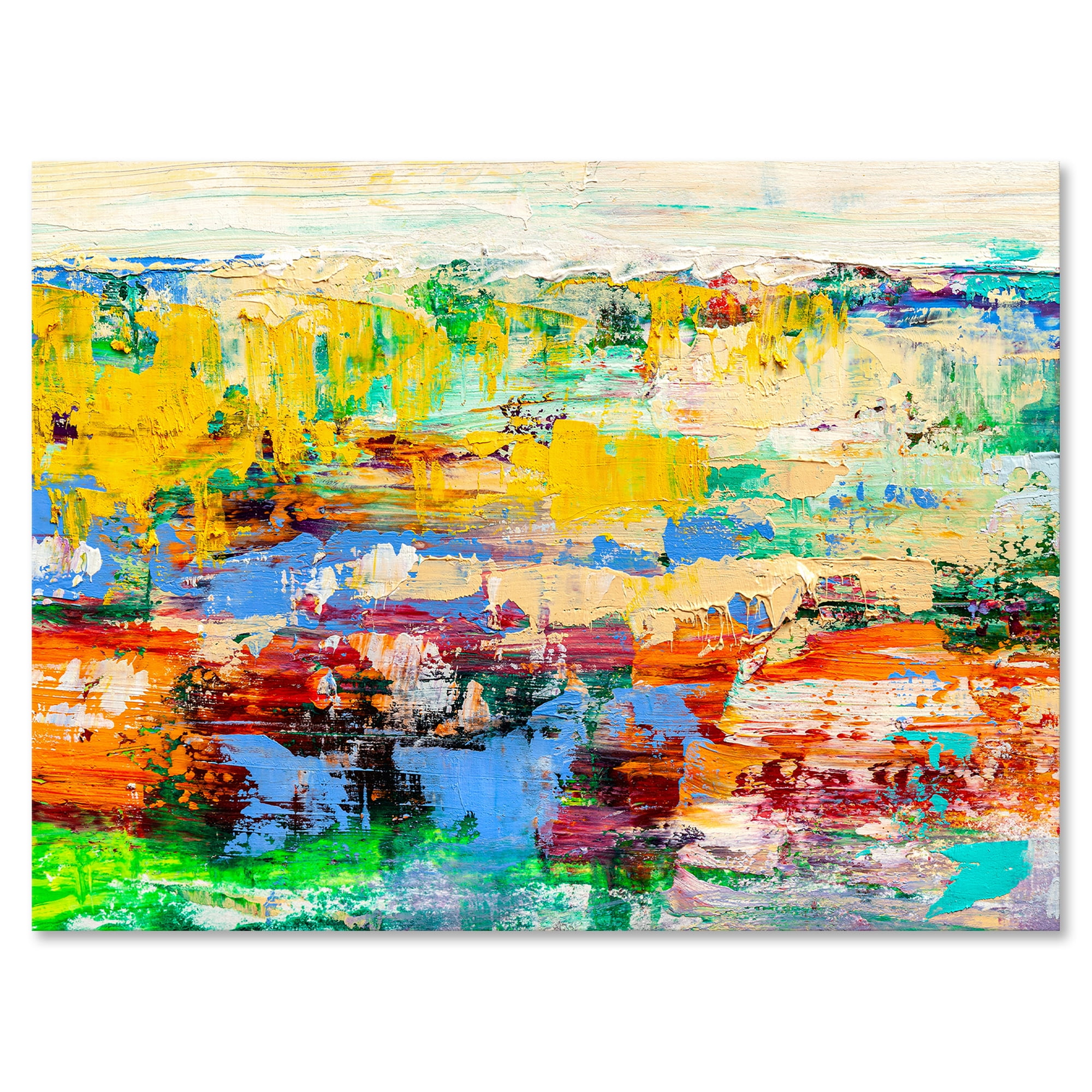 Designart ' Abstract Multicolored Bright Texture Art I ' Modern Canvas Wall Art Print