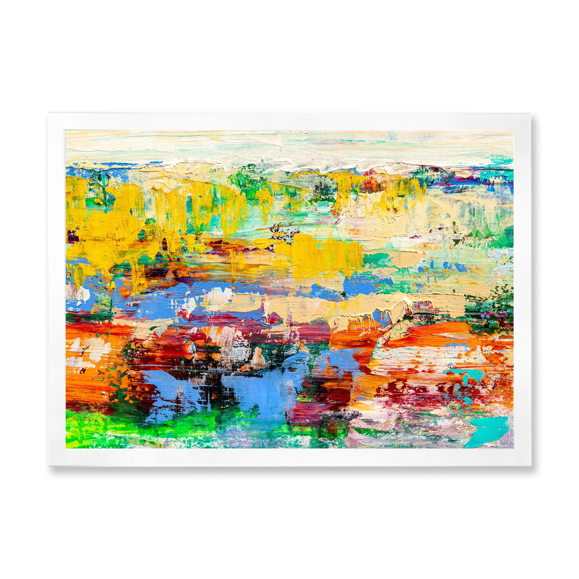 Designart 'Abstract Multicolored Bright Texture Art I' Modern Framed Art Print