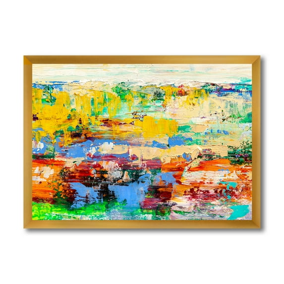 Designart 'Abstract Multicolored Bright Texture Art I' Modern Framed Art Print