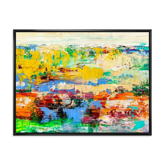 Designart 'Abstract Multicolored Bright Texture Art I' Modern Framed Canvas Wall Art Print