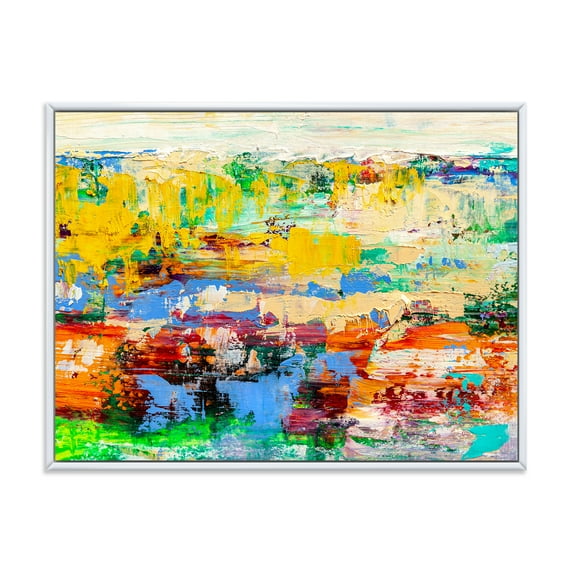 Designart 'Abstract Multicolored Bright Texture Art I' Modern Framed Canvas Wall Art Print