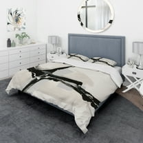 Designart 'Abstract Neutral I' Geometric Duvet Cover Set