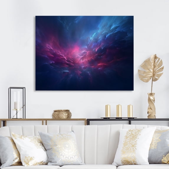 Designart "Abstract_Night_Sky_In_The_Upper_Atmosphere III" Abstract Canvas Art Print