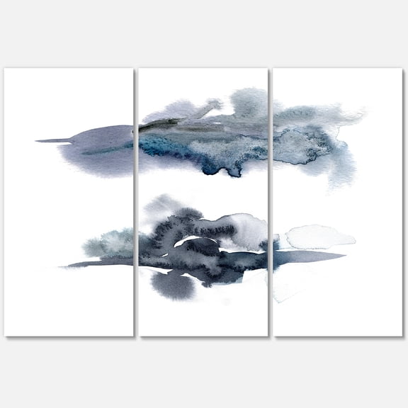 Designart ' Abstract Of Clouds Dark Blue Colored I ' Modern Canvas Wall Art Print