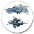 thumbnail image 1 of Designart 'Abstract Of Clouds Dark Blue Colored I' Modern Circle Metal Wall Art 23x23 - Disc of 23, 1 of 5