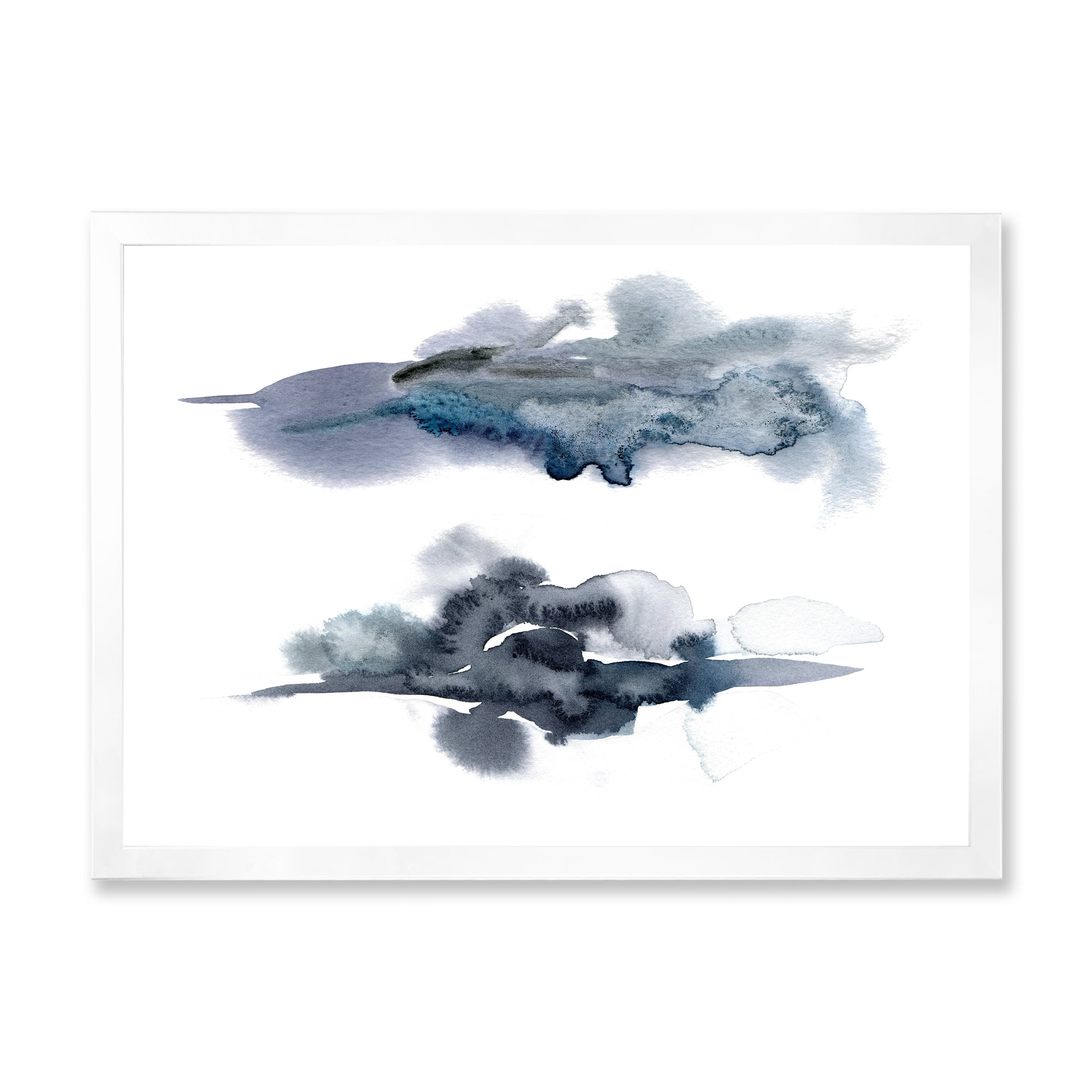 Designart 'Abstract Of Clouds Dark Blue Colored I' Modern Framed Art Print