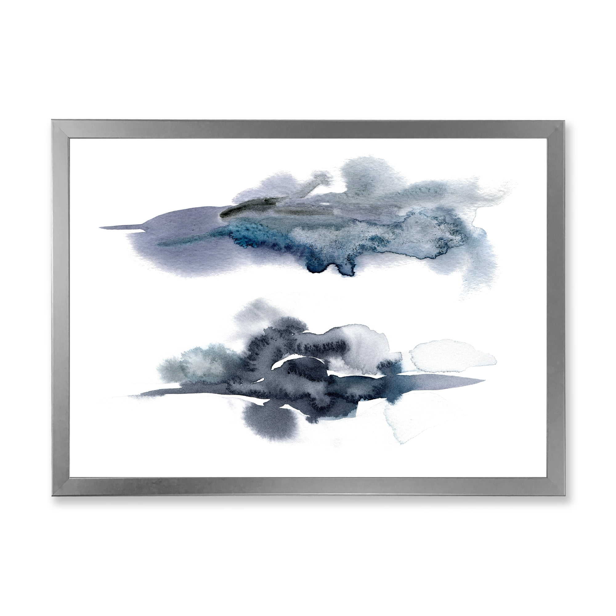 Designart 'Abstract Of Clouds Dark Blue Colored I' Modern Framed Art Print