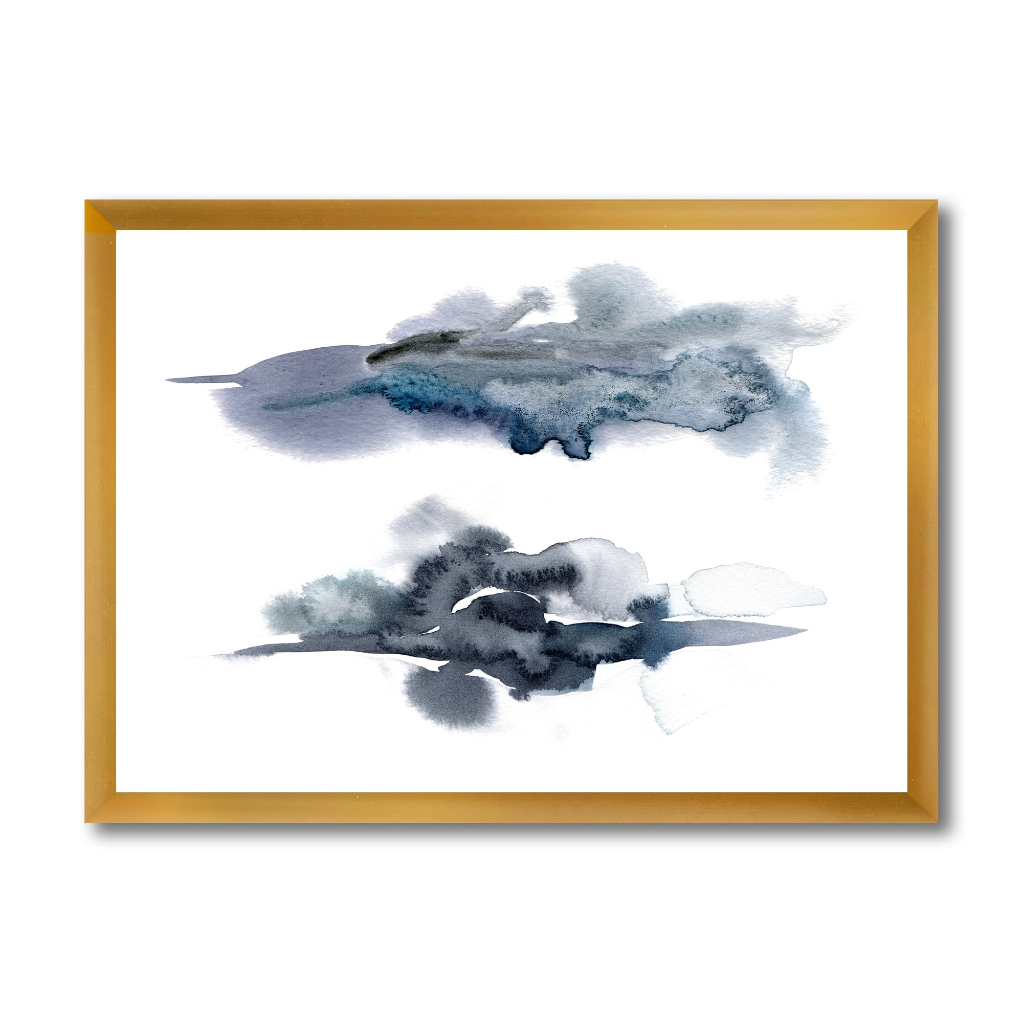 Designart 'Abstract Of Clouds Dark Blue Colored I' Modern Framed Art Print