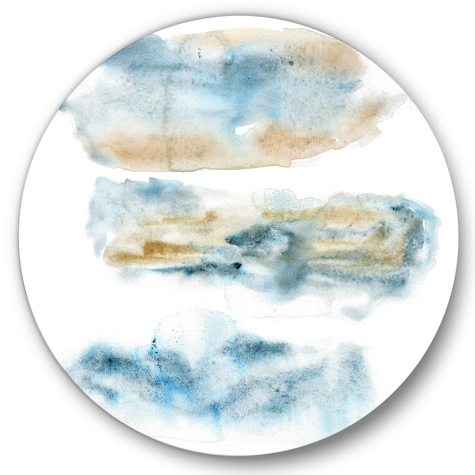 Designart 'Abstract Of Clouds Dark Blue Colored II' Modern Circle Metal Wall Art 29x29 - Disc of 29