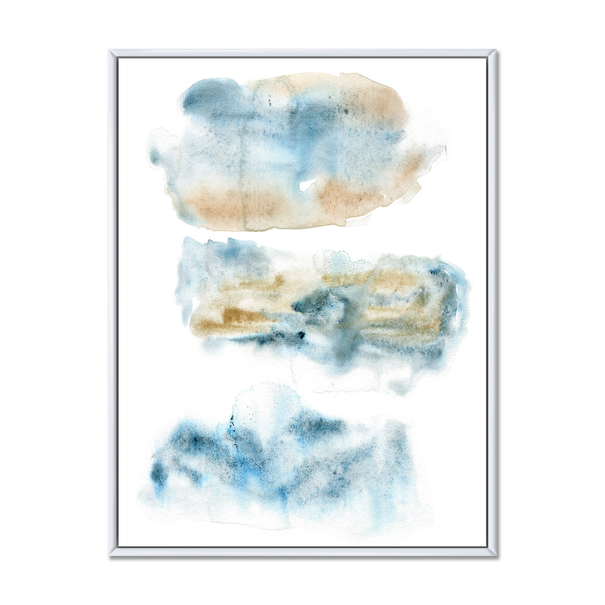 Designart 'Abstract Of Clouds Dark Blue Colored II' Modern Framed Canvas Wall Art Print