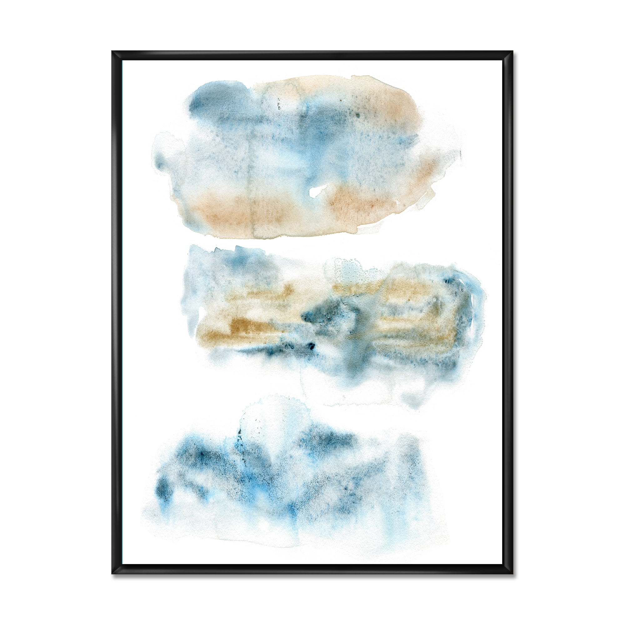 Designart 'Abstract Of Clouds Dark Blue Colored II' Modern Framed Canvas Wall Art Print