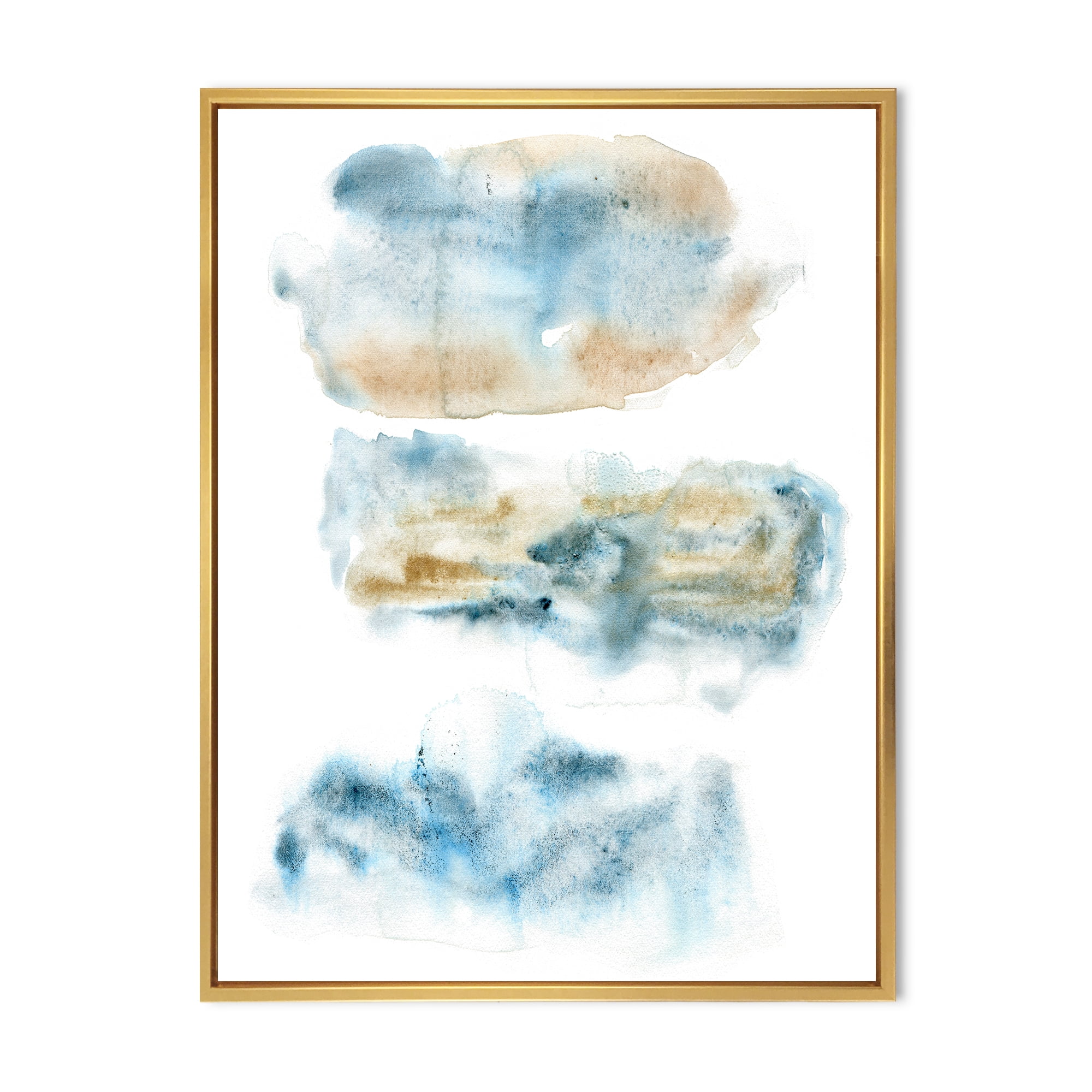 Designart 'Abstract Of Clouds Dark Blue Colored II' Modern Framed Canvas Wall Art Print