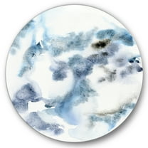 Designart 'Abstract Of Clouds Dark Blue Colored III' Modern Circle Metal Wall Art 36x36 - Disc of 36