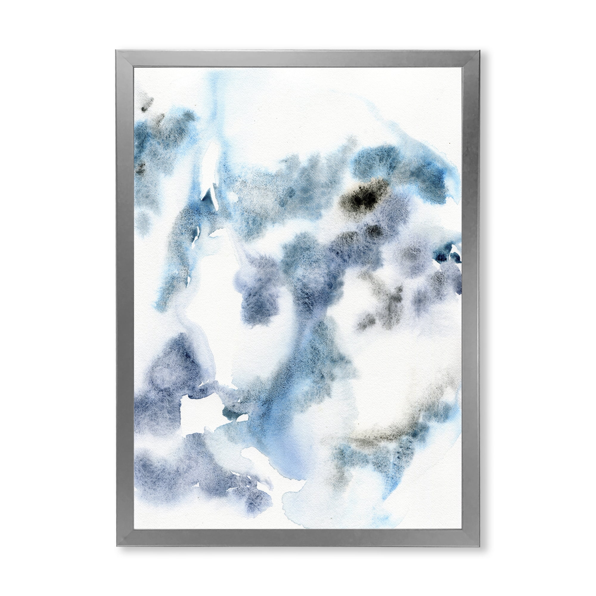 Designart 'Abstract Of Clouds Dark Blue Colored III' Modern Framed Art Print