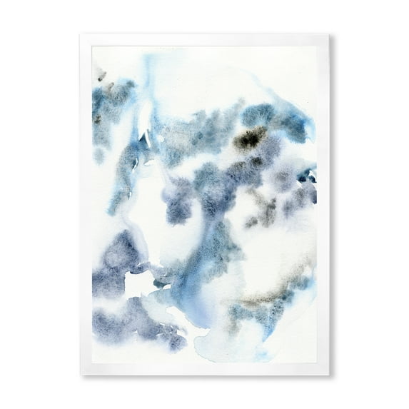 Designart 'Abstract Of Clouds Dark Blue Colored III' Modern Framed Art Print