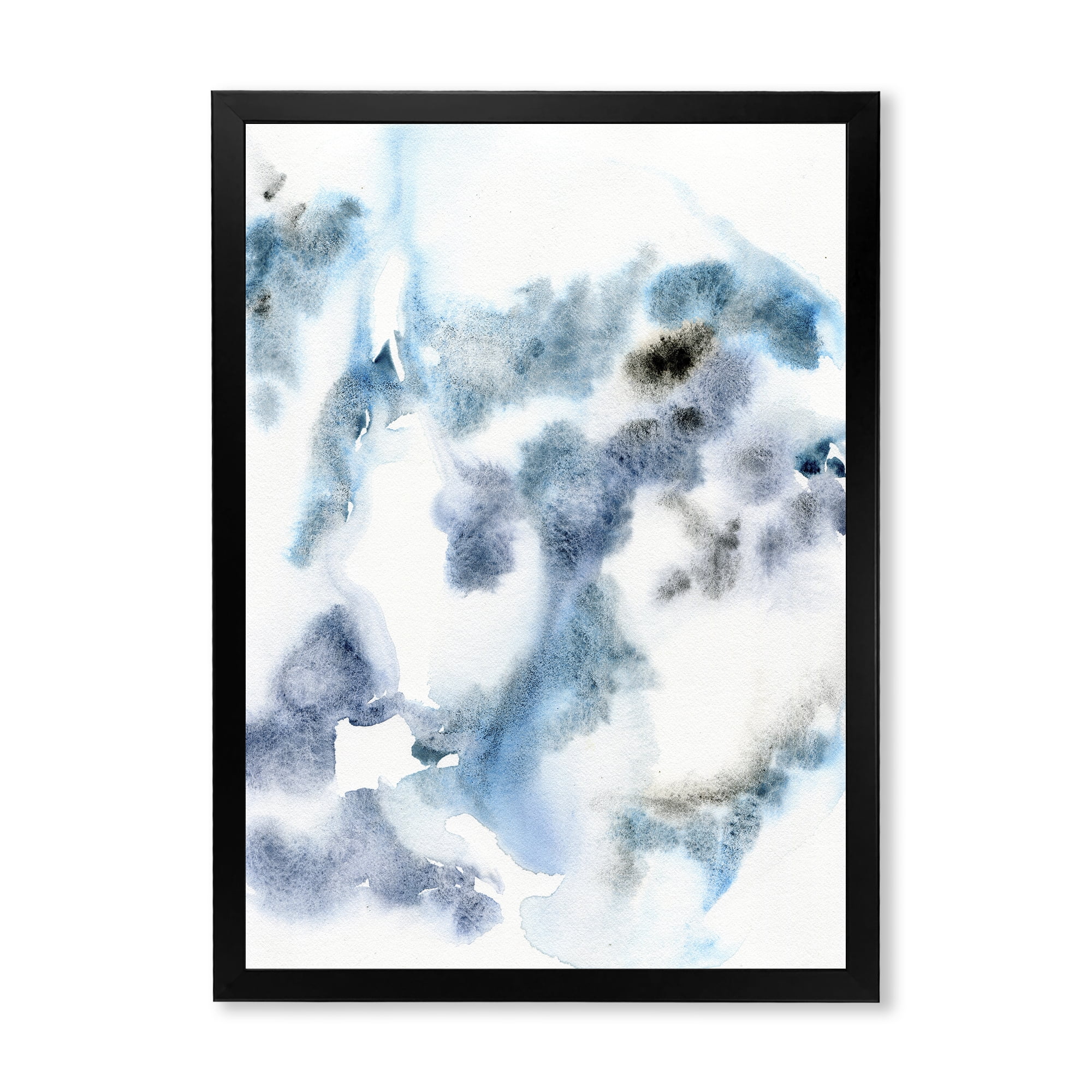 Designart 'Abstract Of Clouds Dark Blue Colored III' Modern Framed Art Print