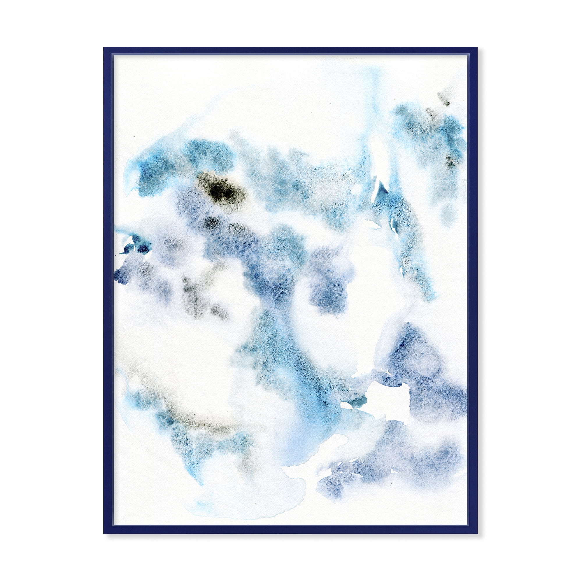 Designart 'Abstract Of Clouds Dark Blue Colored III' Modern Framed Canvas Wall Art Print