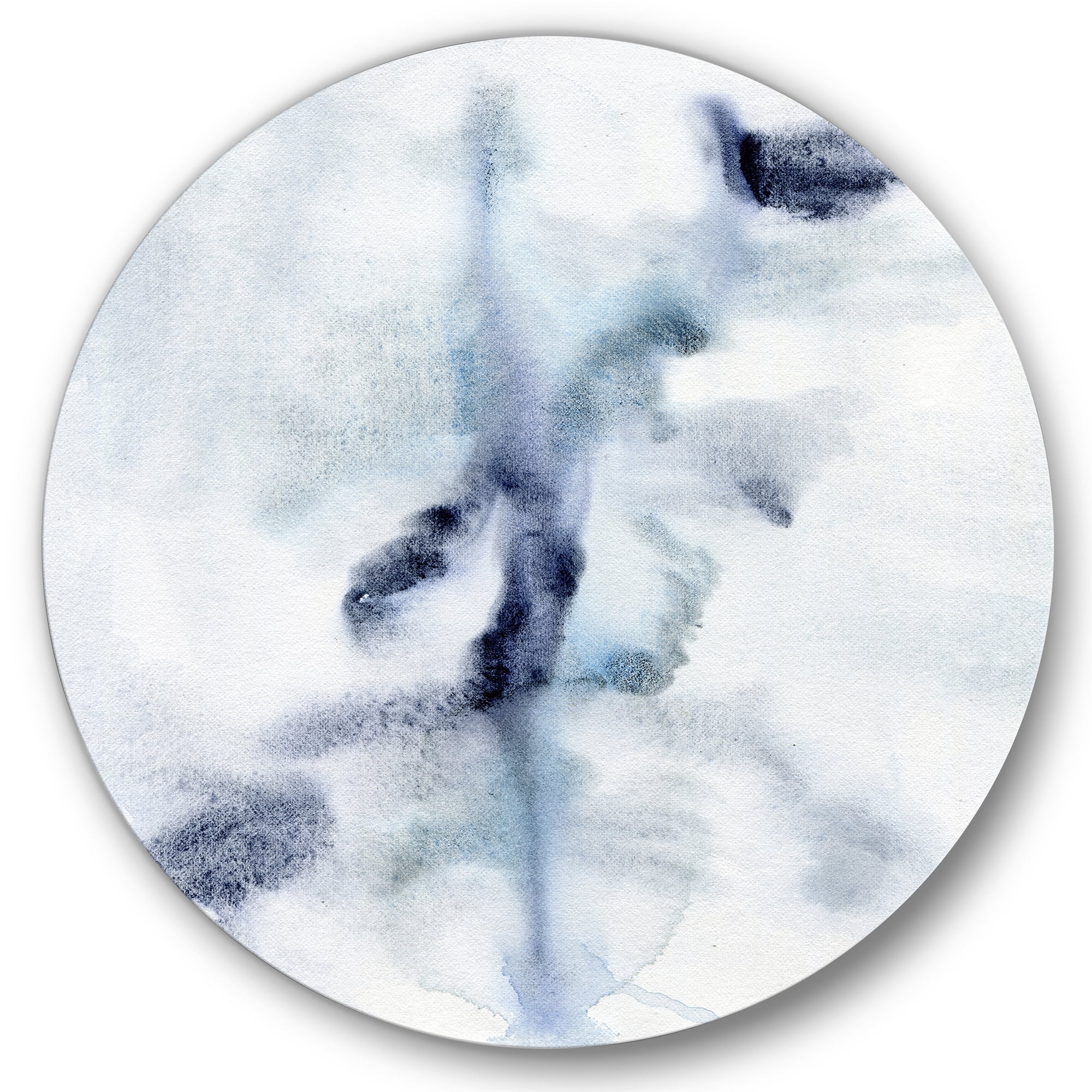 Designart 'Abstract Of Clouds Dark Blue Colored IV' Modern Circle Metal Wall Art 29x29 - Disc of 29