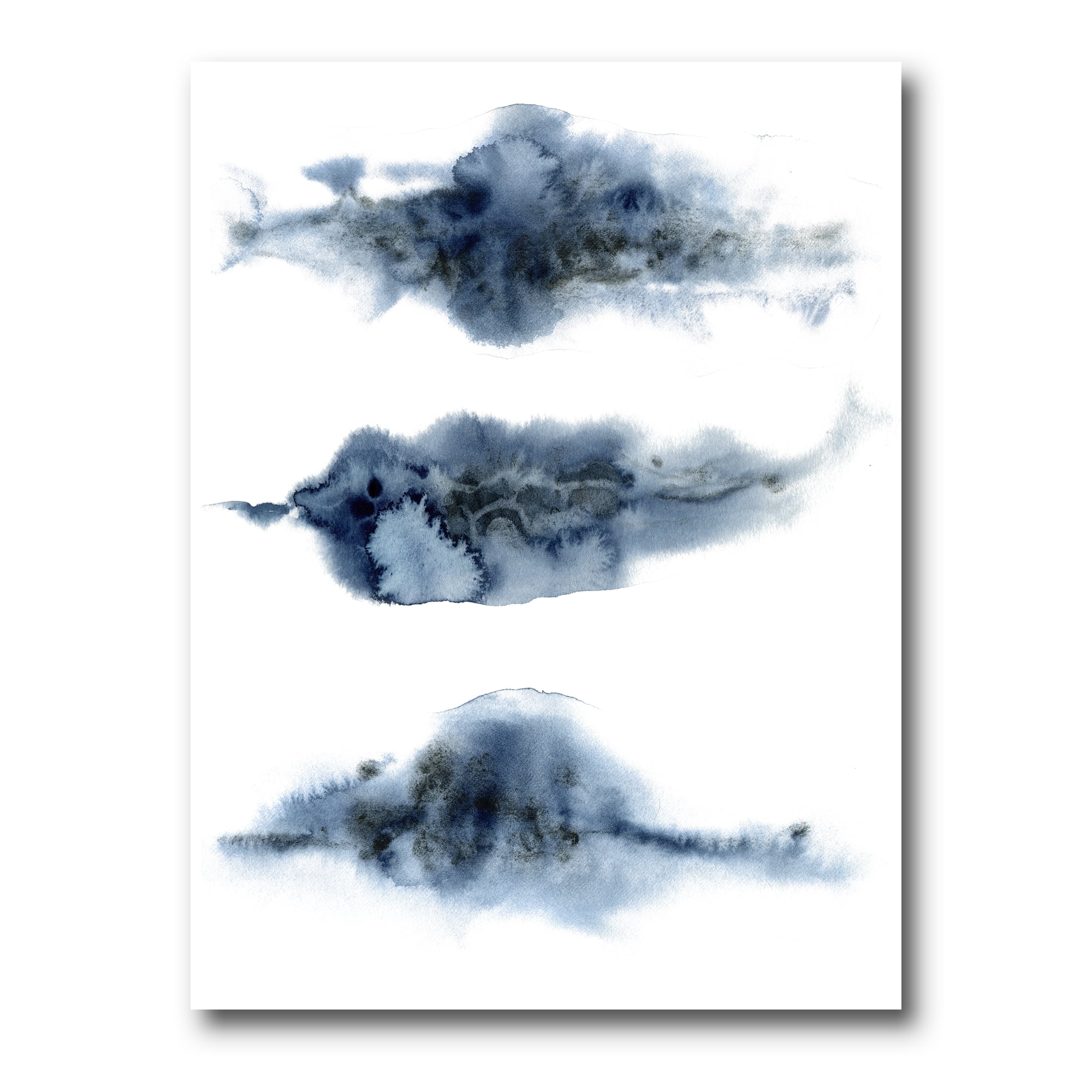 Designart ' Abstract Of Clouds Dark Blue Colored V ' Modern Canvas Wall Art Print