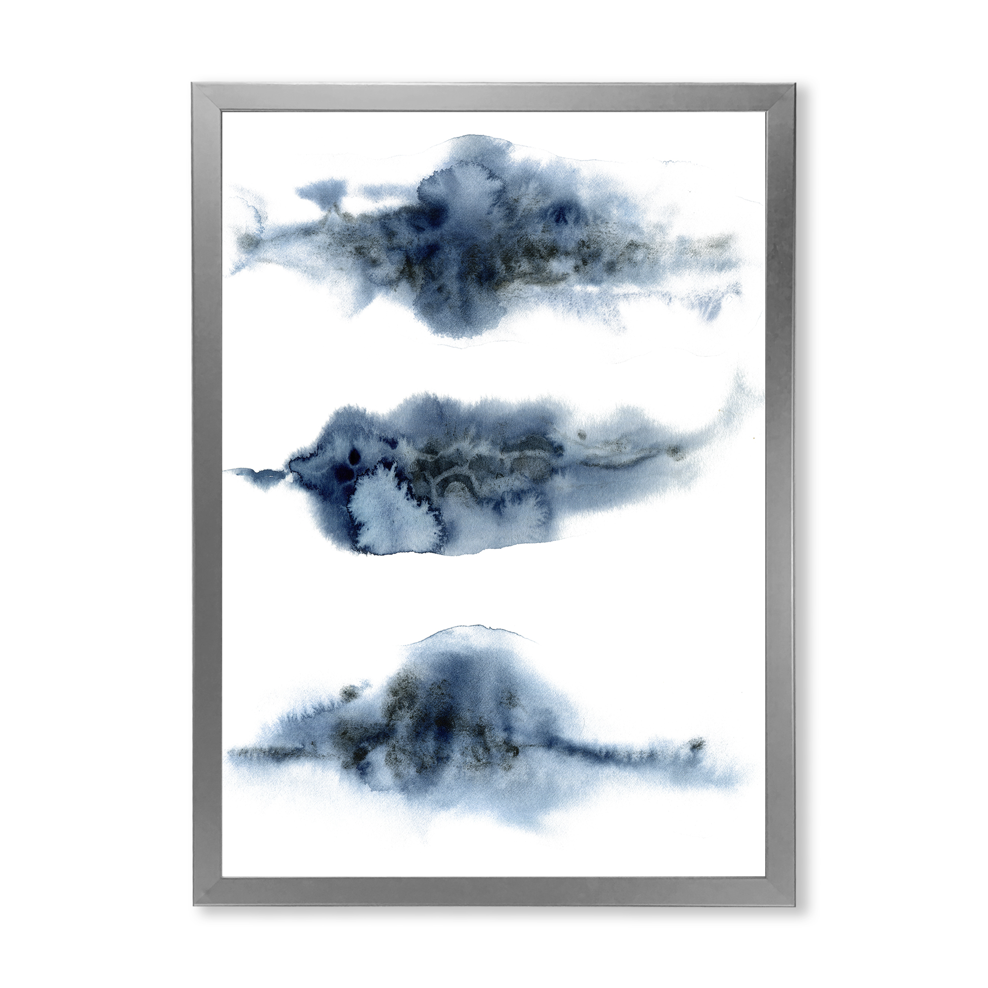 Designart 'Abstract Of Clouds Dark Blue Colored V' Modern Framed Art Print