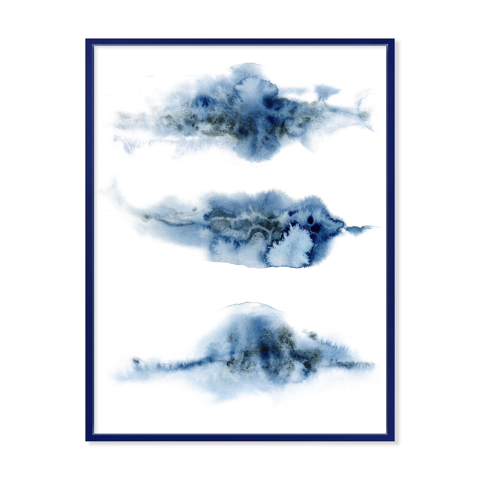 Designart 'Abstract Of Clouds Dark Blue Colored V' Modern Framed Canvas Wall Art Print