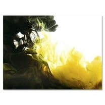 Designart ' Abstract Of Yellow Meeting Black ' Modern Canvas Wall Art Print