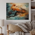 thumbnail image 1 of Designart "Abstract Orange Train Fluid Flow" Transportation Print on Natural Pine Wood, 1 of 5