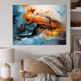 thumbnail image 1 of Designart "Abstract Orange Train Fluid Flow" Transportation Wall Art Living Room, 1 of 5