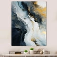 Designart "Abstract Painting Gold and Blue Marble III" Abstract Canvas