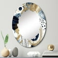 thumbnail image 1 of Designart "Abstract Pattern with Blue and Golden Textures IV" Abstract Round Wall Mirror - Modern Oval Printed Decorative Oversized Mirror - Multiple Color Options, 1 of 4