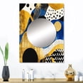 thumbnail image 1 of Designart "Abstract Pattern with Blue and Golden Textures XIII" Minimalism Mirror Wall Decor - Modern Blue Abstract Living Room Wall Mirror Art - 32" x 24" Inch, 1 of 5