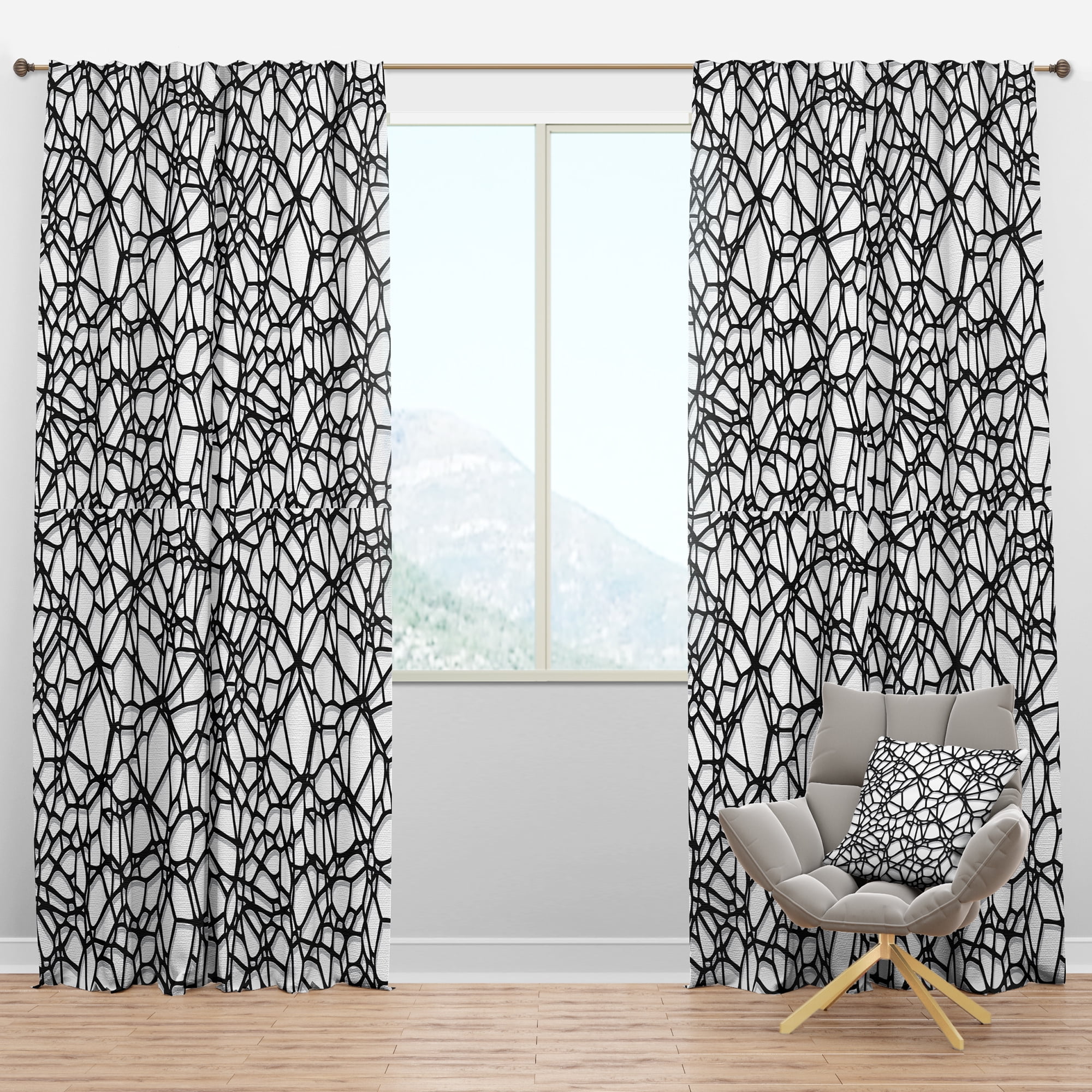 Designart 'Abstract Pattern Mosaic' Modern & Contemporary Blackout Curtain Panel