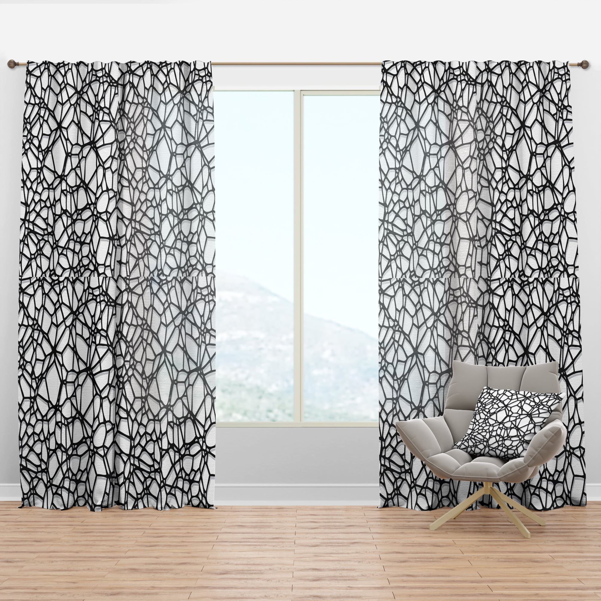 Designart 'Abstract Pattern Mosaic' Modern & Contemporary Curtain Panel